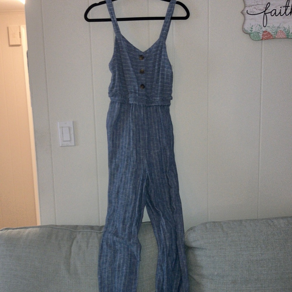 Romeo & Juliet Stripe Blue Jumpsuit